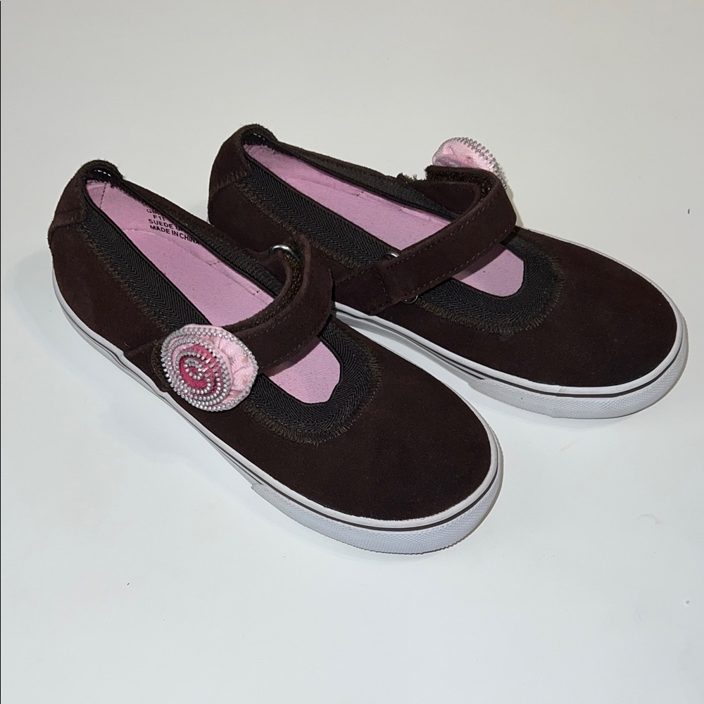 Morgan and Milo Brown and Pink Girls Tennis Shoes